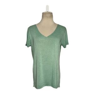 Sunny Studio Paris green short sleeves v neck tee size Medium